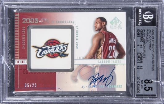 2003-04 SP Signature Edition Autographed Parallel #A101 LeBron James Signed Rookie Card (#05/25) - BGS NM-MT+ 8.5/BGS 10